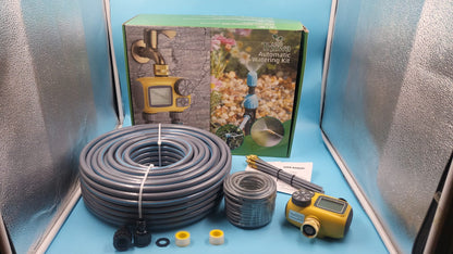 Kit Riego Goteo TRJZWA 52m Temporizador 2 Zonas 26 Emisores