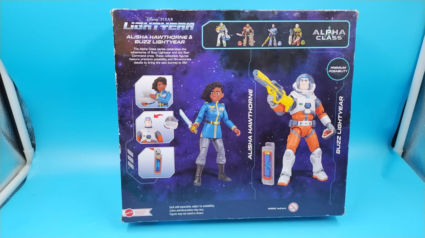 Figuras de acción de Alisha Hawthorne y Buzz Lightyear