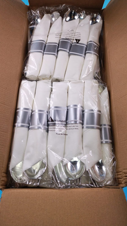 Juego de cubiertos desechables pre-enrollados, 100pcs, para fiestas.