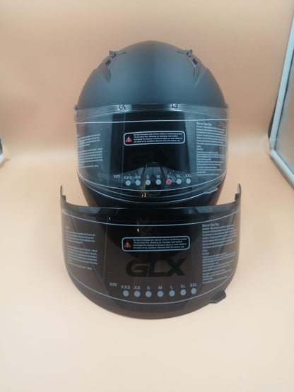 GLX Casco compacto, ligero, cara completa, visera extra tintada. Talla L