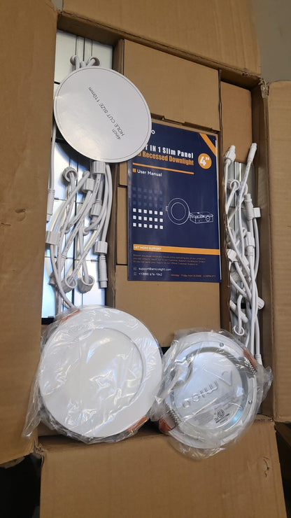 Luces LED empotrables ultrafinas de 4" 11W 800LM Amico 20 PACK