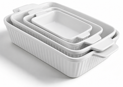 Cazuelas Para Horno FOBENTA 4 Pzs Rectangulares Cerámica DETALLE