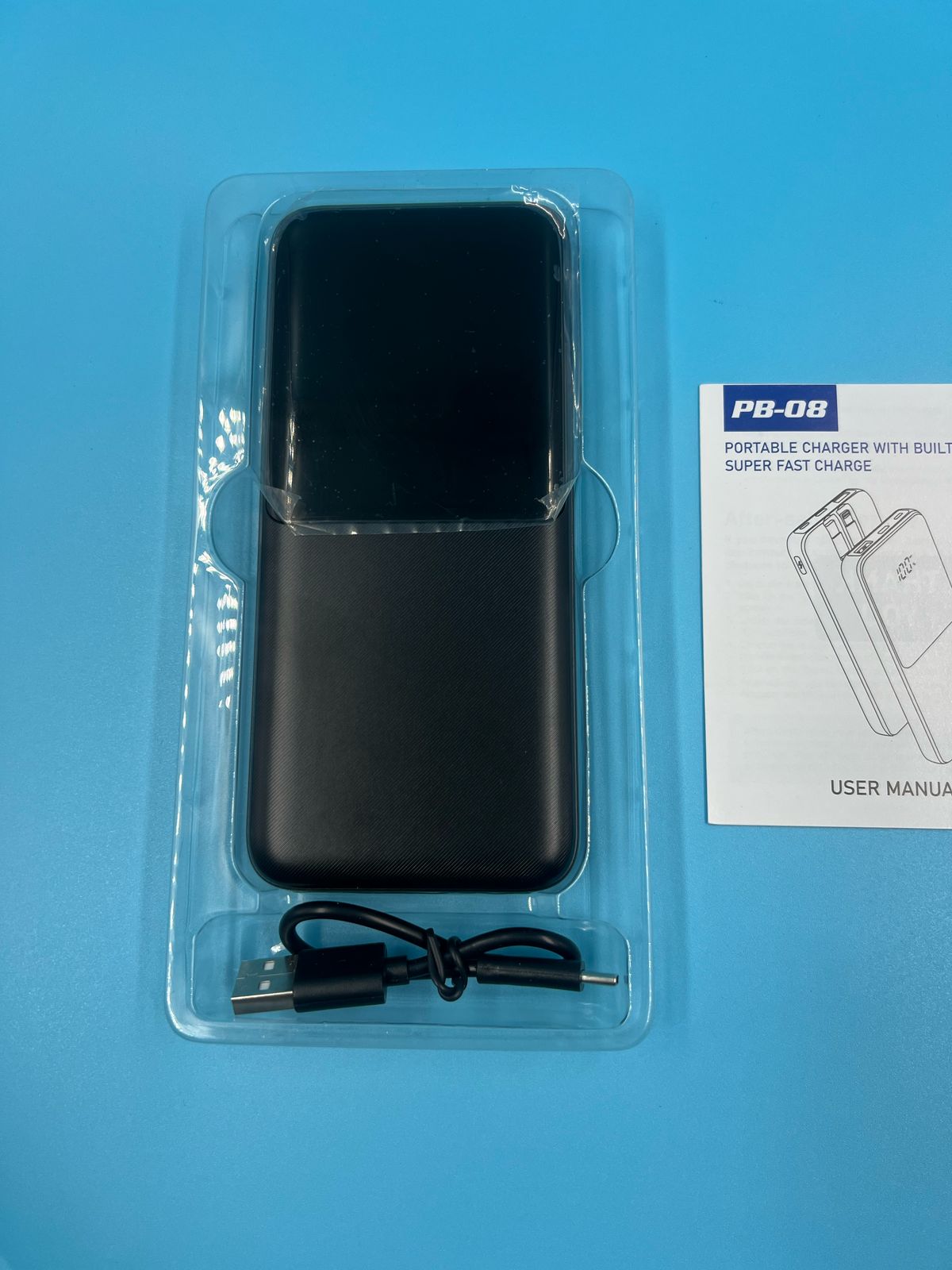 Cargador portátil de batería PB-08 15000 mAh negro