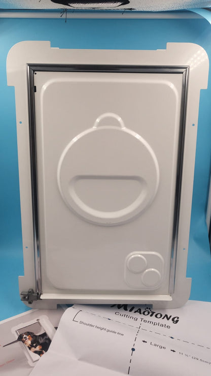 Puerta Grande Para mascotas Doble Solapa Marco Acero MIATONG
