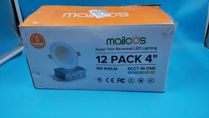 Luces empotrables LED 4", Mailcos Super delgadas, 12 Pack, regulable