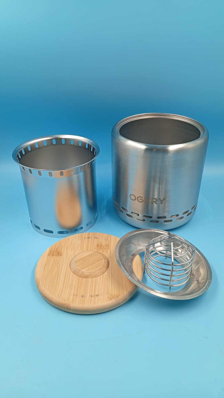 Chimenea de mesa con soporte de 7.9 x 6.1", con bolsa de viaje.