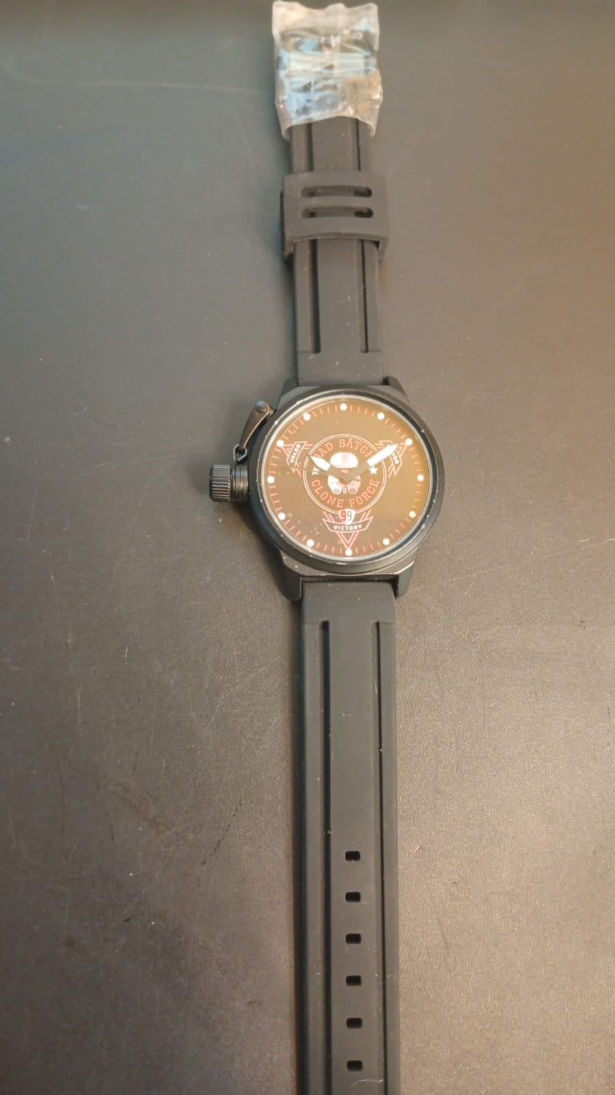 Reloj analógico, cuarzo, correa caucho, protector corona, Star Wars.