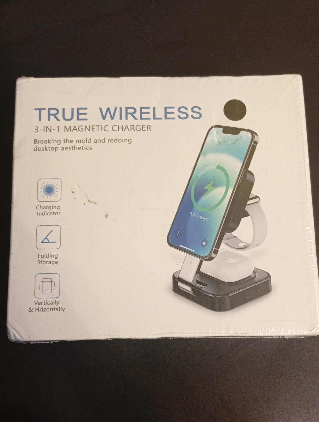 Estación de carga rápida inalámbrica Mag-Safe, 3 en 1,  magnético.