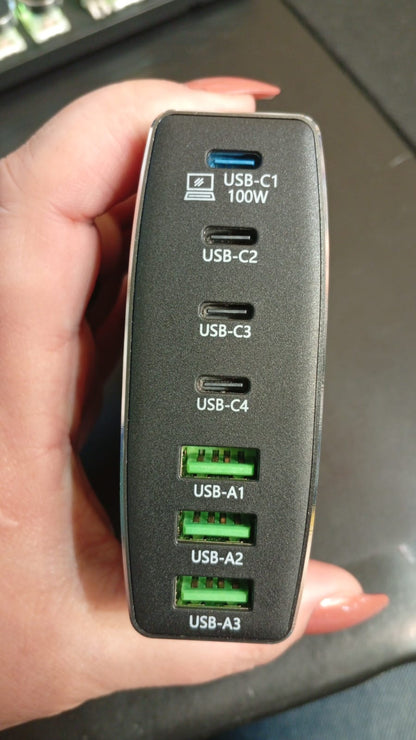 Estación de carga USB C, de 190 W, 7 puertos PD 3.0, Almucher.