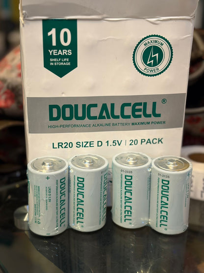 Paquete de 20 baterías alcalinas de celdas D 1,5 V LR20
