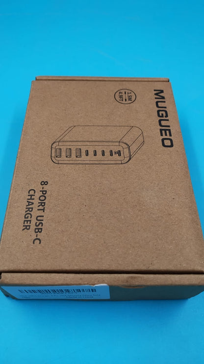 Estación de carga USB C de 265 W, 8 puertos, cargador USB-C.