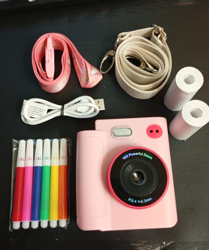 Cámara para niños, digital HD 1080P, tarjeta SD, impresión y selfie.