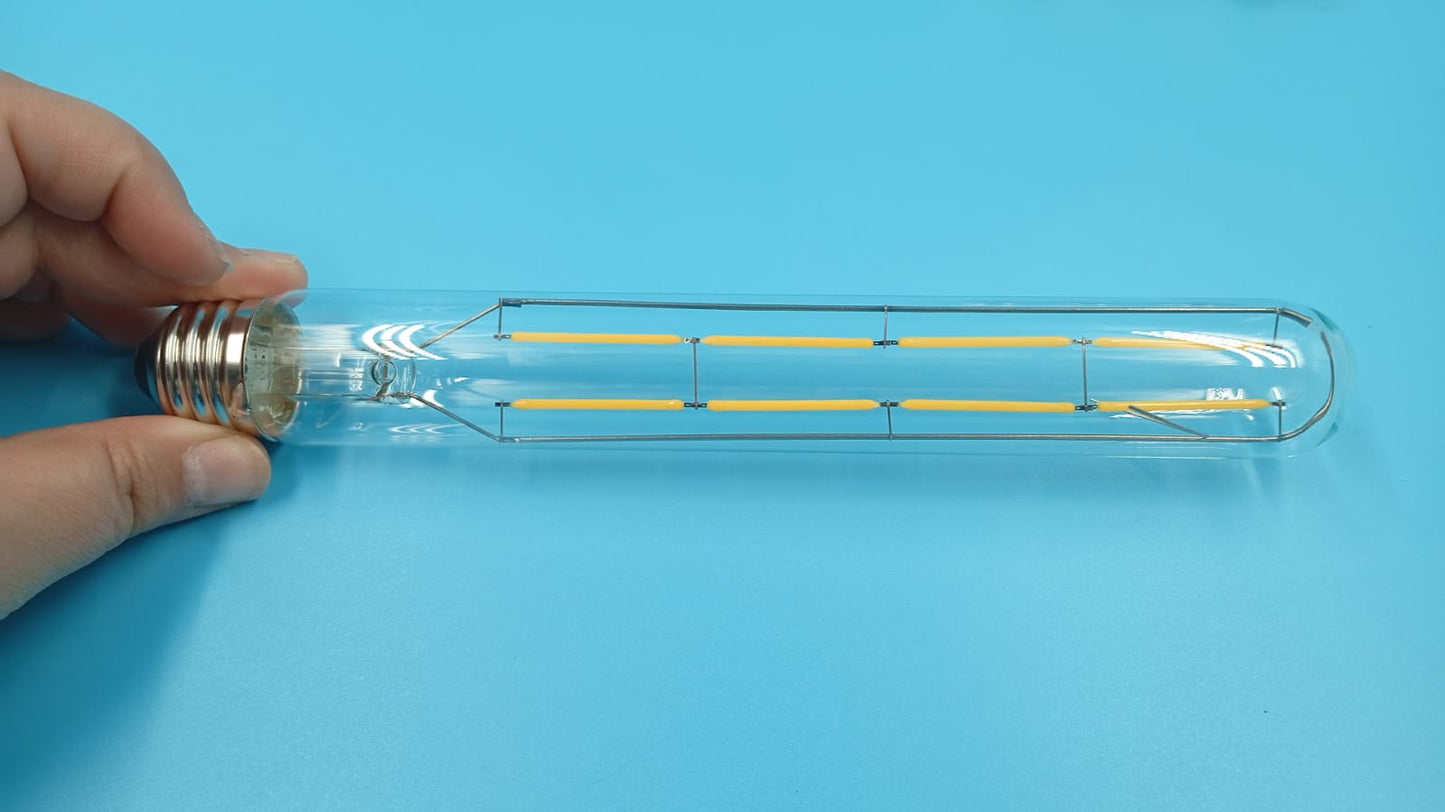 Bombilla tubular LED, Edison, regulable, 8 W, T10/T30, 4pcs.