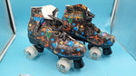 Patines de doble fila, ruedas con luces, diseño de graffiti (TALLA 41).
