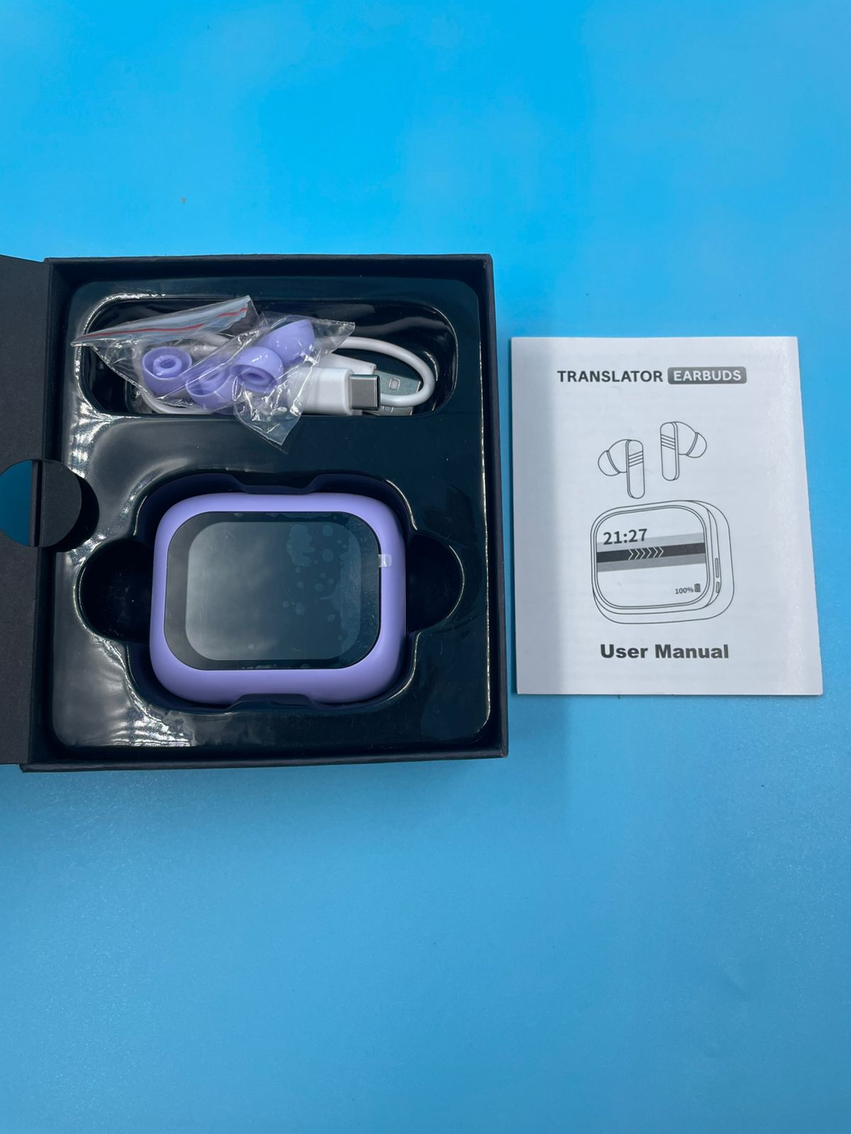 Auriculares con traductor de idiomas AI,en tiempo real.MORADOS