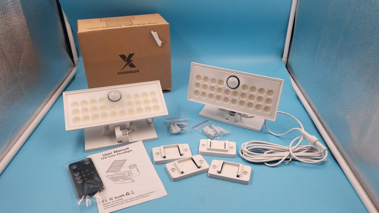 2 Luces solares para exteriores de 2600 mAh con sensor COOSOLUX