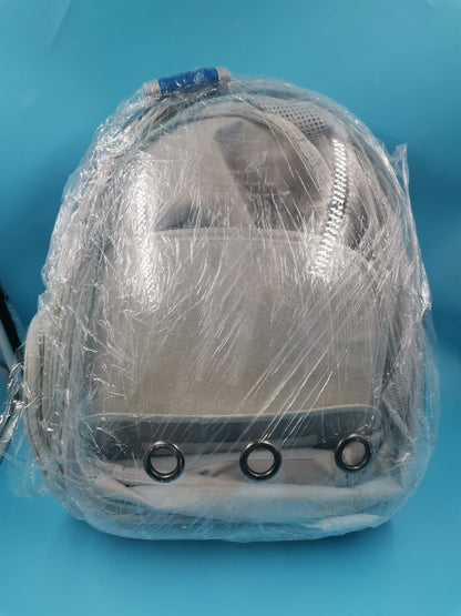 Mochila Transportadora Para Mascotas Cápsula Azul y gris usado