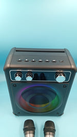 Máquina de karaoke, Vosoco T-03, con 2 micrófonos inalámbricos.