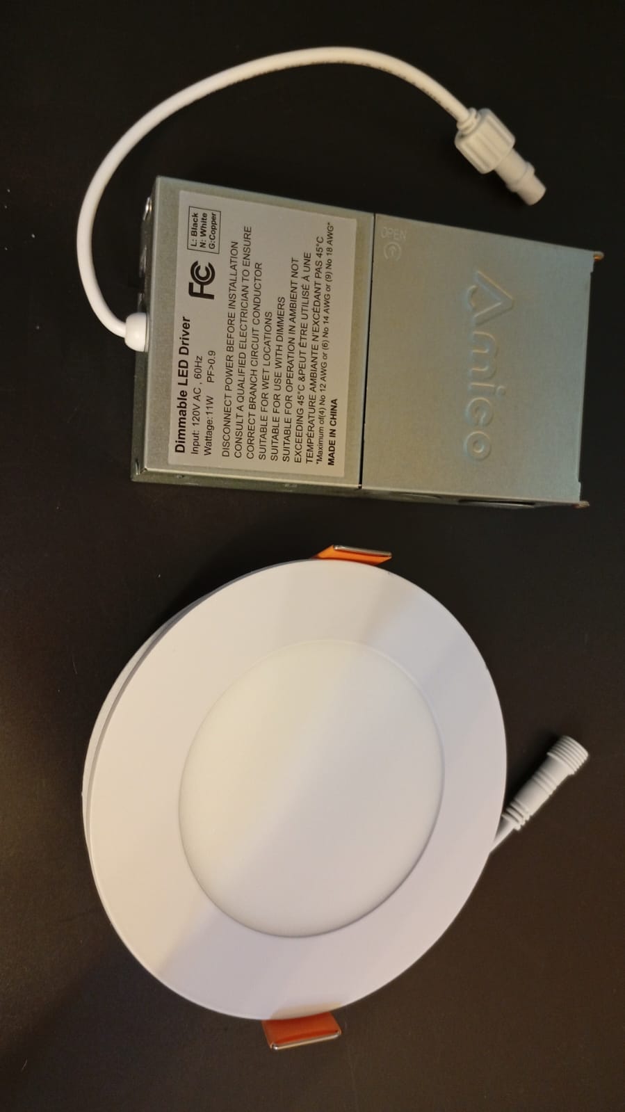 Amico, Paquete de 24 lámparas, empotrables, ultrafinas, 4".