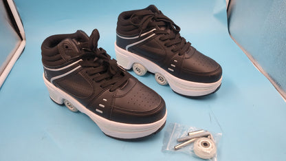 Patines Tipo Tenis Con Ruedas Ocultas Retráctiles EUR 38 25.3CM Negro