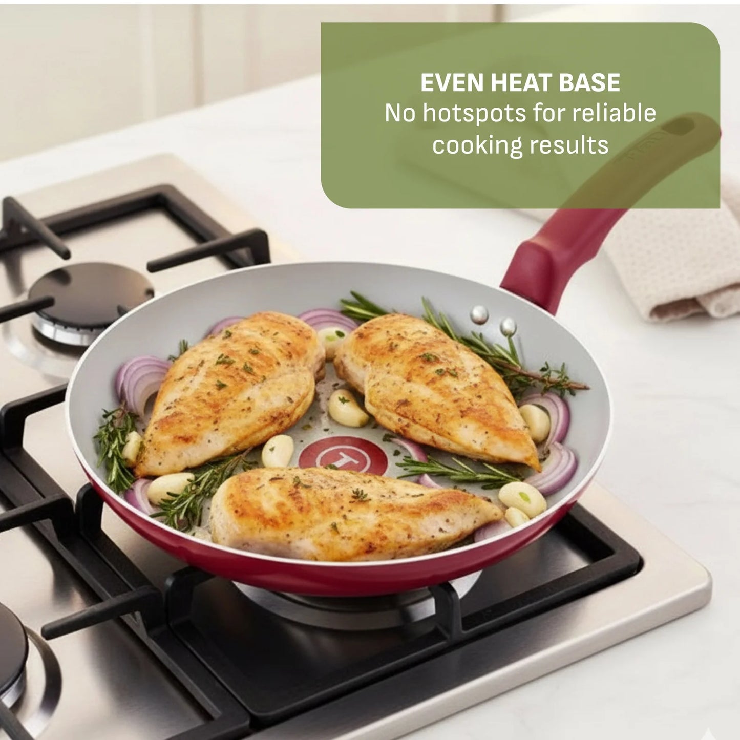 T-fal Kitchen Solutions Cerámica, Utensilios de Cocina de 22 Piezas, Rojo