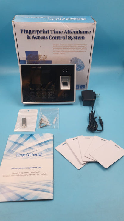HapAttend Paquete de reloj de tiempo con 5 tarjetas RFID. USADO