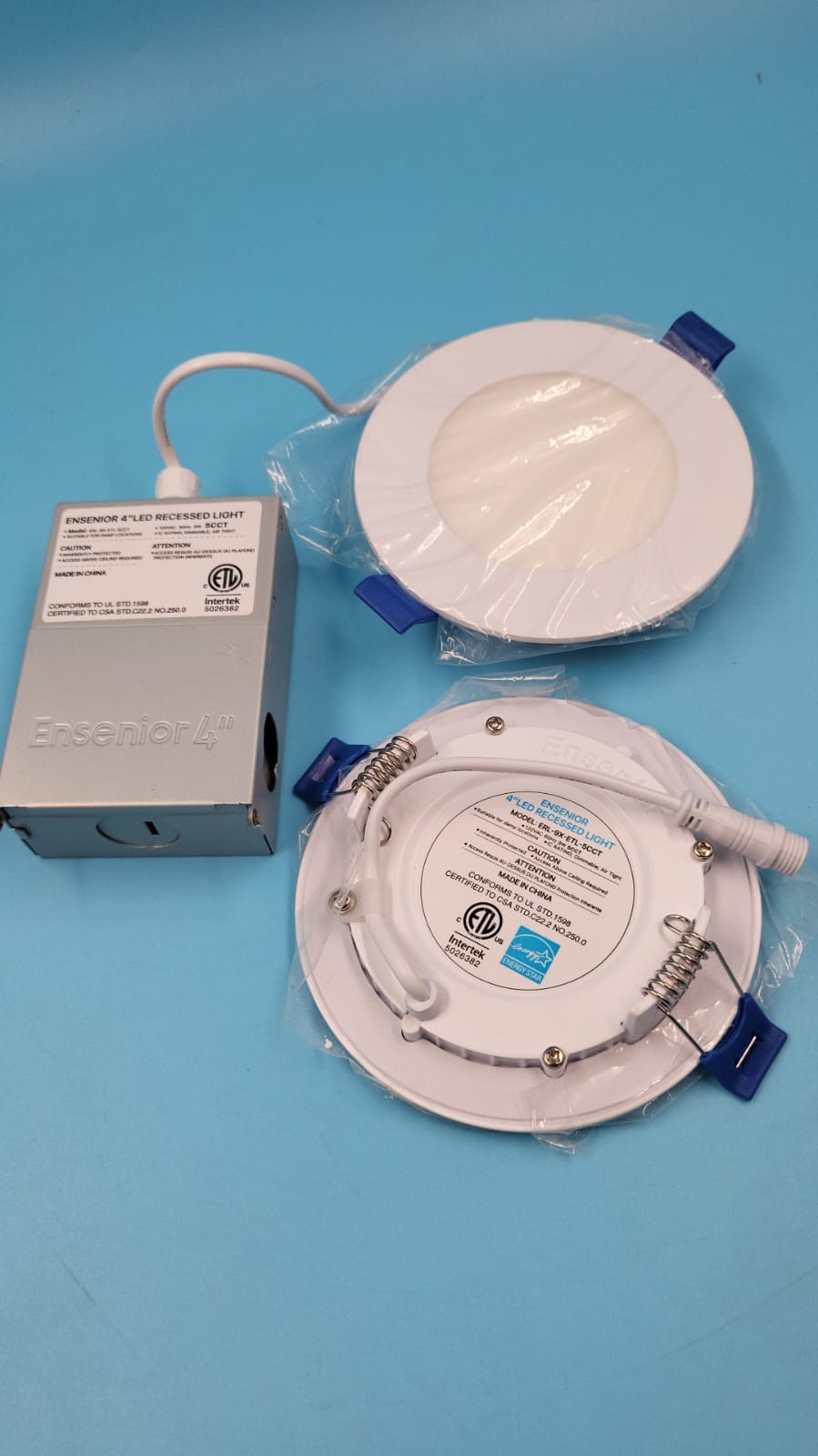 Luces LED empotrables de techo 4" 6000K, 12 PACK ultra finas. Ensenior