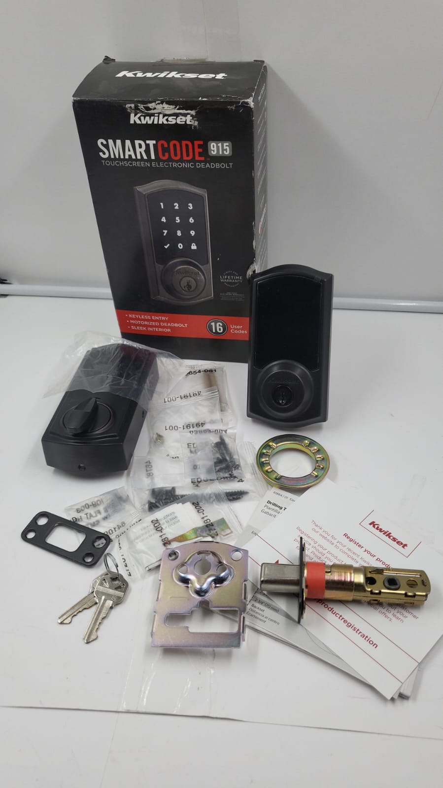 Cerradura con pantalla táctil y con seguridad electrónica Kwikset Smartcode 915