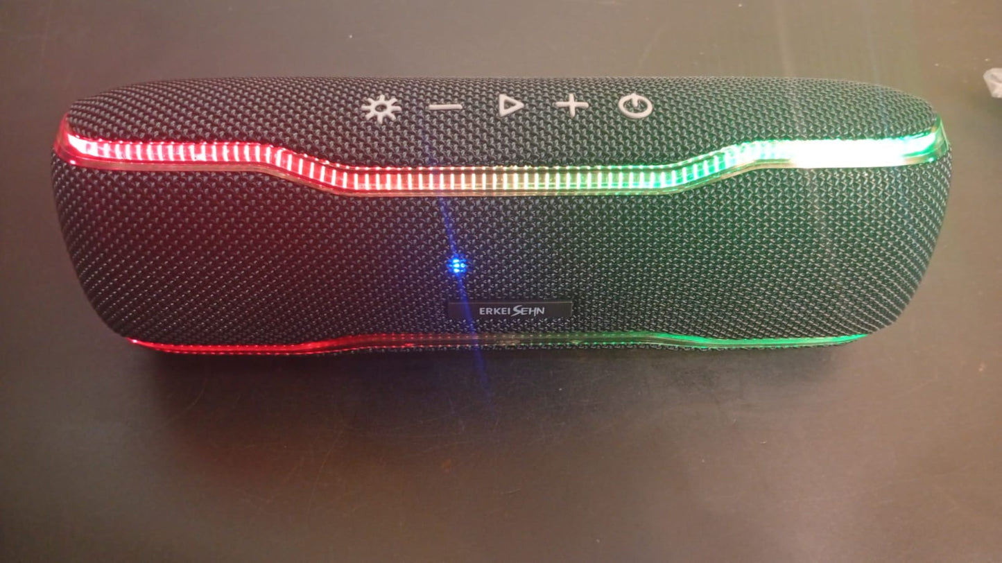 Altavoz Bluetooth portátil, impermeable con luces, Super Bass.
