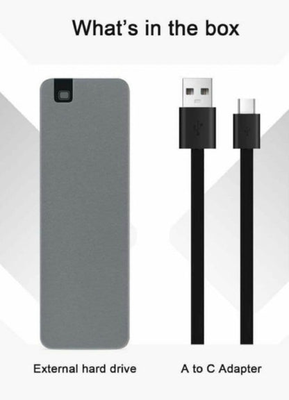 Disco duro portátil 1 TB con puerto USB 3.0 tipo C, (USADO)