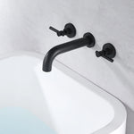 Grifo y llaves para bañera SUMERAIN, negro mate, montaje en pared.
