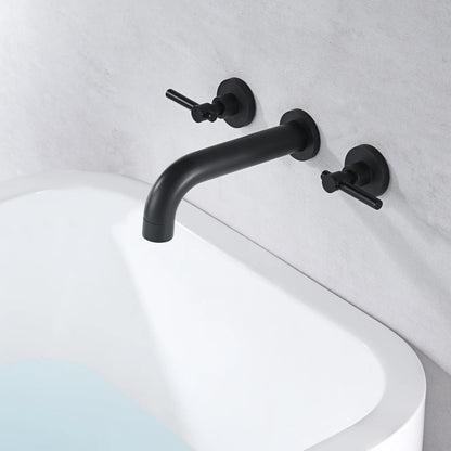 Grifo y llaves para bañera SUMERAIN, negro mate, montaje en pared.