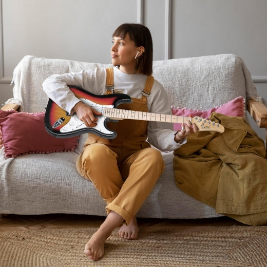 GLARRY-Kit de guitarra eléctrica GST 39" con amplificador para principiantes