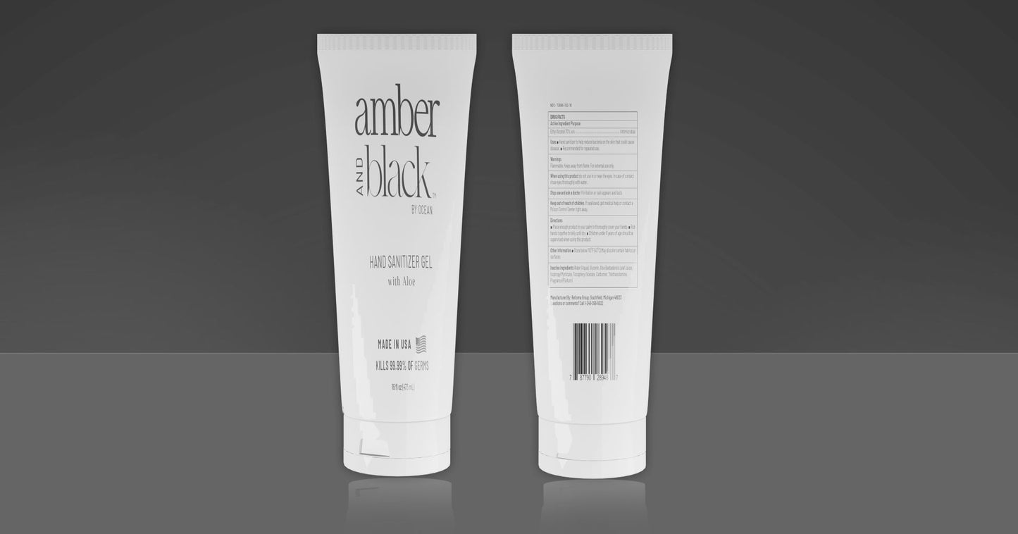 Gel sanitizante para manos 4 tubos de 8oz c/u Ambar & Black