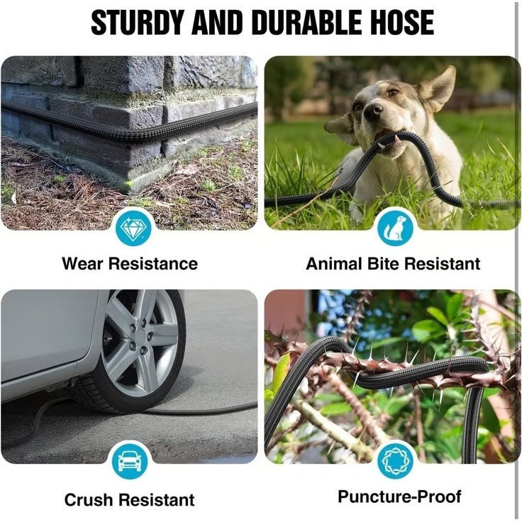 Manguera de jardín de goma extensible de 50ft (15m)