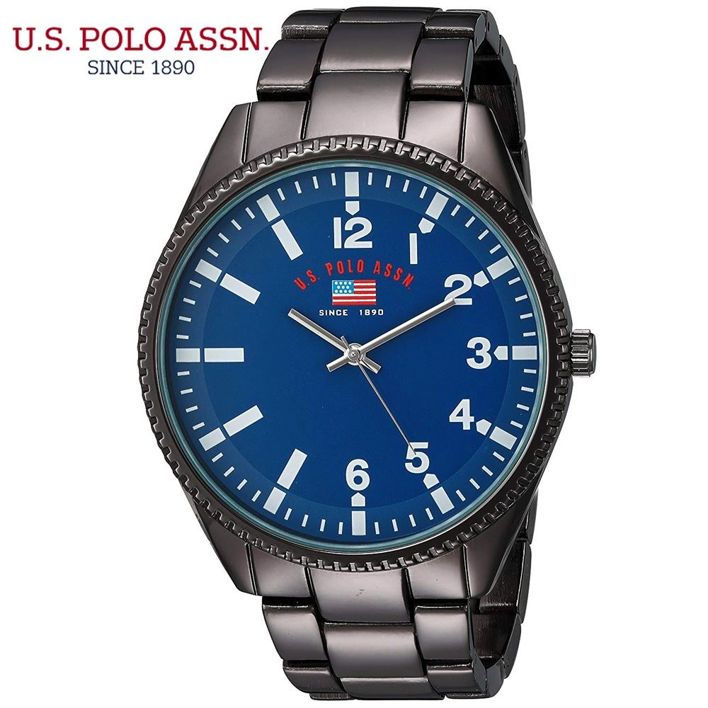 U.S. Polo Assn. Reloj analógico para hombre, acero inoxidable.