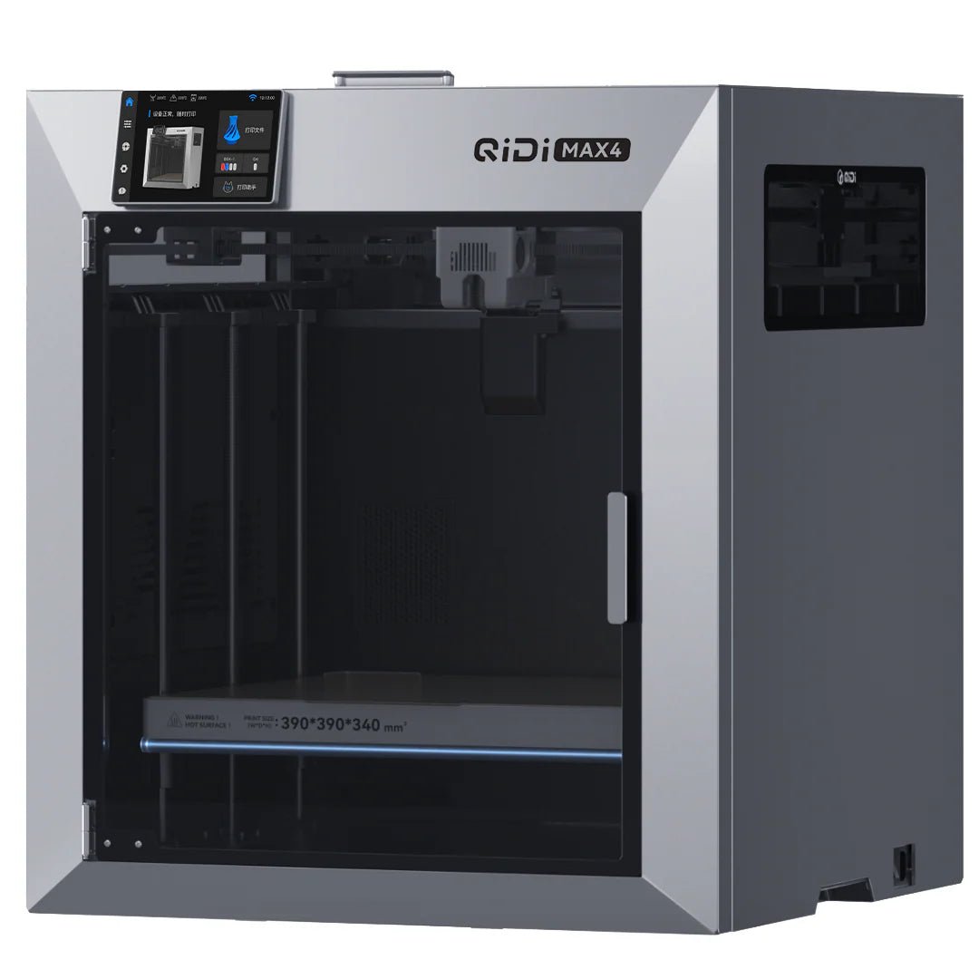 Impresora 3D QIDI Max4 Combo plateada con cámara calefaccionada y almacenamiento de filamento — vista 5
