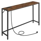 Mesa Consola Delgada con Carga USB Color Madera 1 metro.
