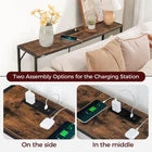 Mesa Consola Delgada con Carga USB Color Madera 1 metro.