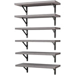 6 Repisas Gris de Pared Madera con Soportes Metálicos Fixwal