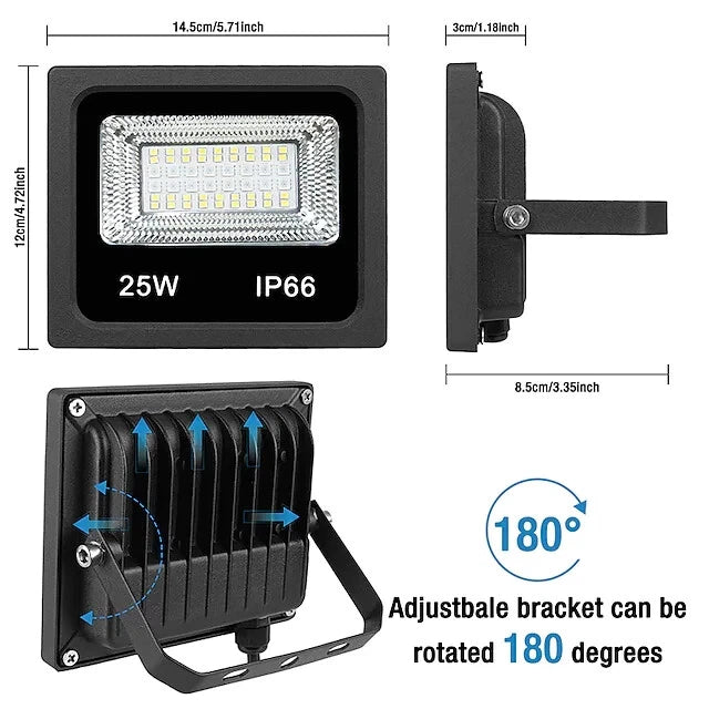 Luz LED para exteriores, foco inteligente de 25 W IP66