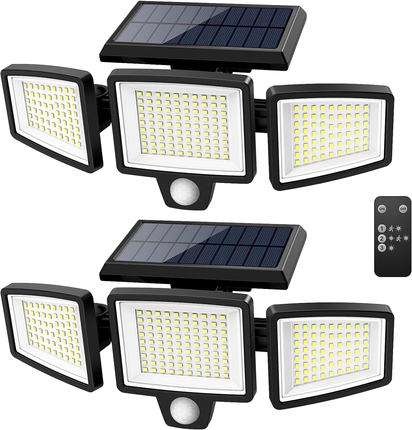 Luces solares para exteriores, sensor de movimiento, IP65.
