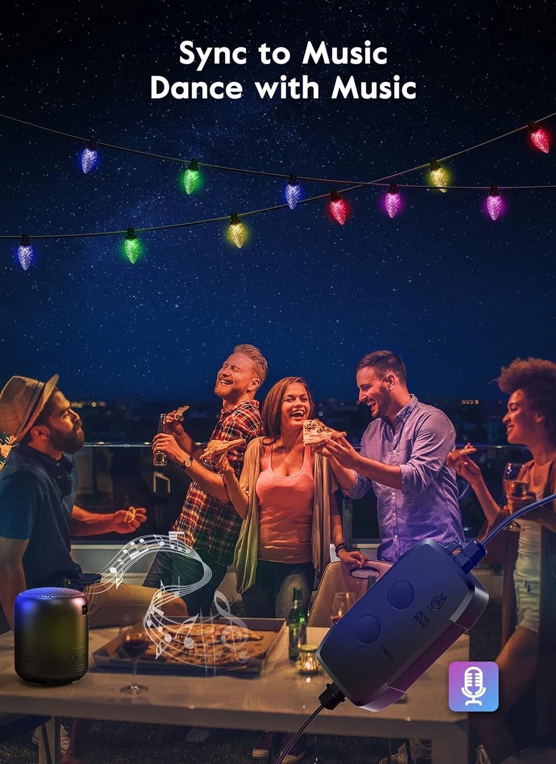 Luces de Navidad inteligentes, C9 para exteriores, 65.6FT.