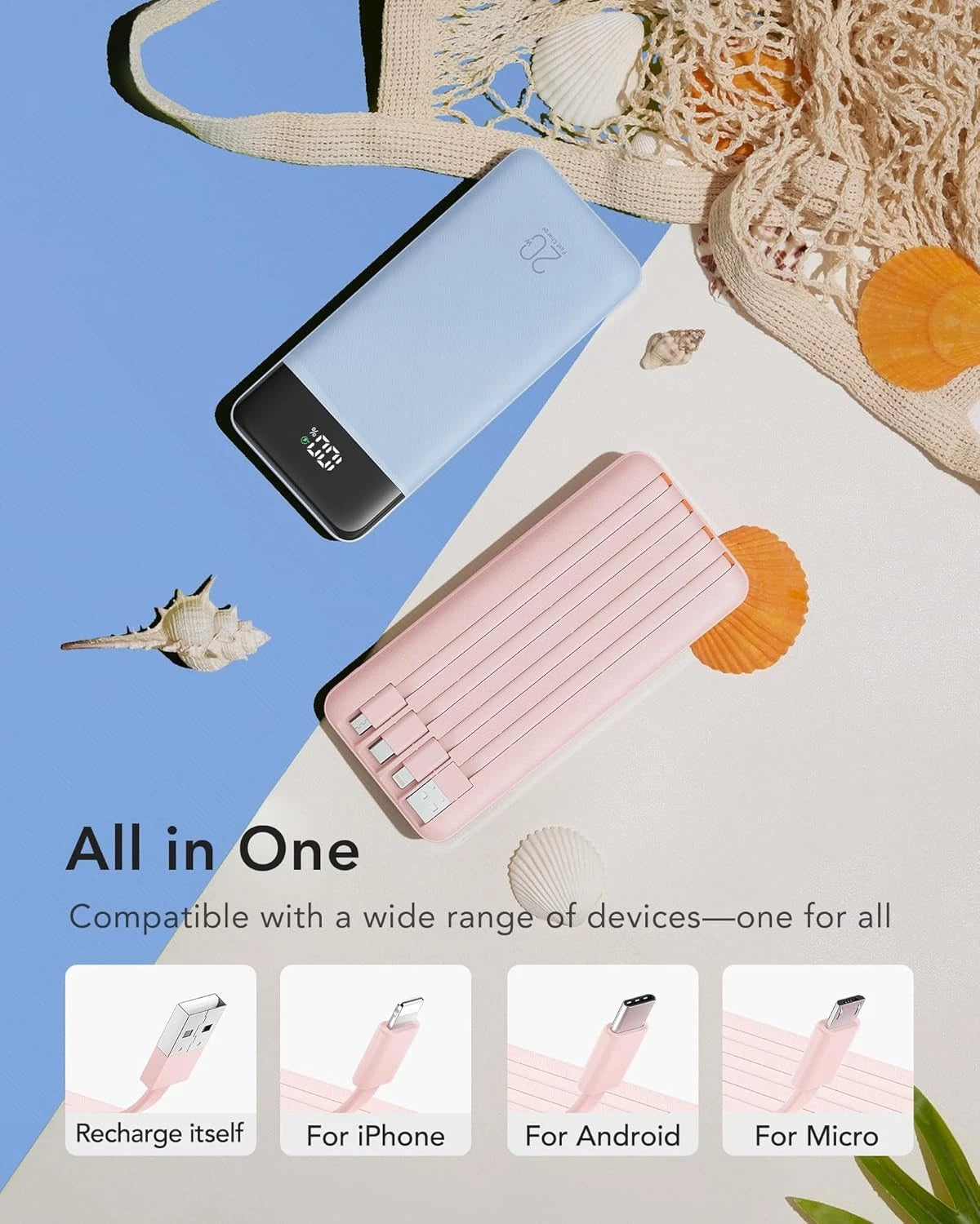 Charmast-Bateria Portatil con 4 Cables (Usado)