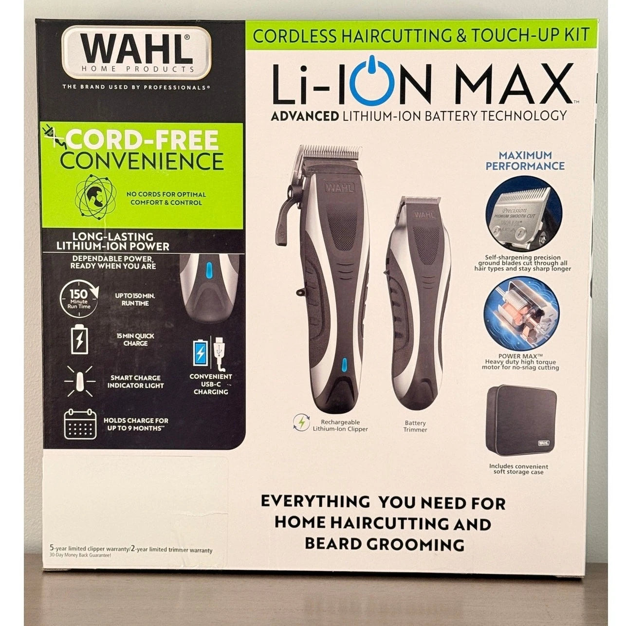Kit de maquinas para cortar cabello, Li-ion MAX, inalámbrico, Wahl.