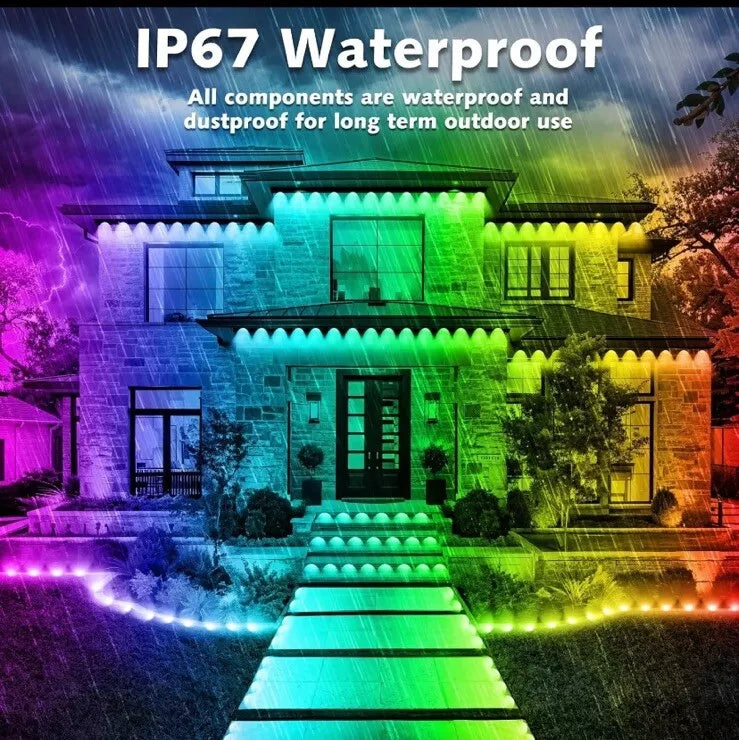 Luces LED Permamente, 200FT, IP67, Exterior, Control Remoto.