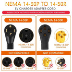 Cable adaptador, NEMA 14-30P a NEMA 14-50R EV (USADO).