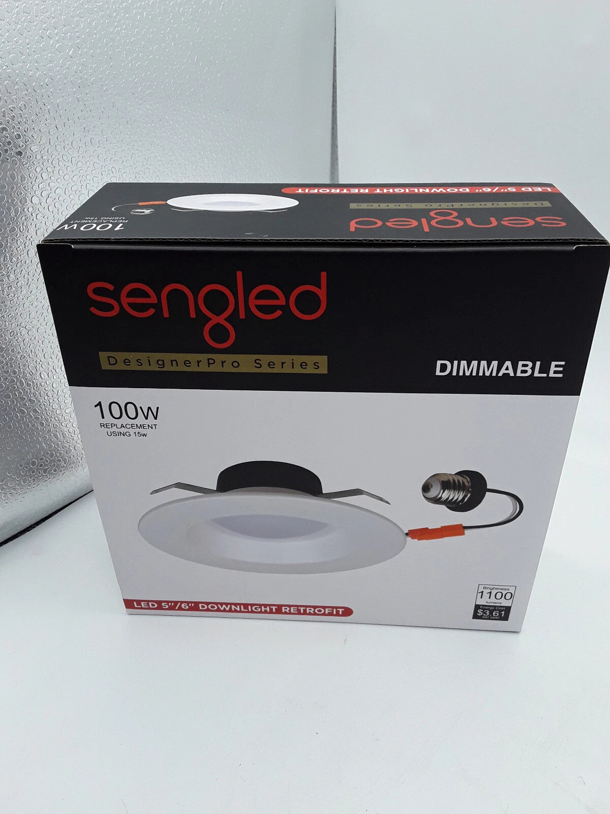 Luz LED Sengled dimmable, empotrable, retrofit, 5/6", 100W.