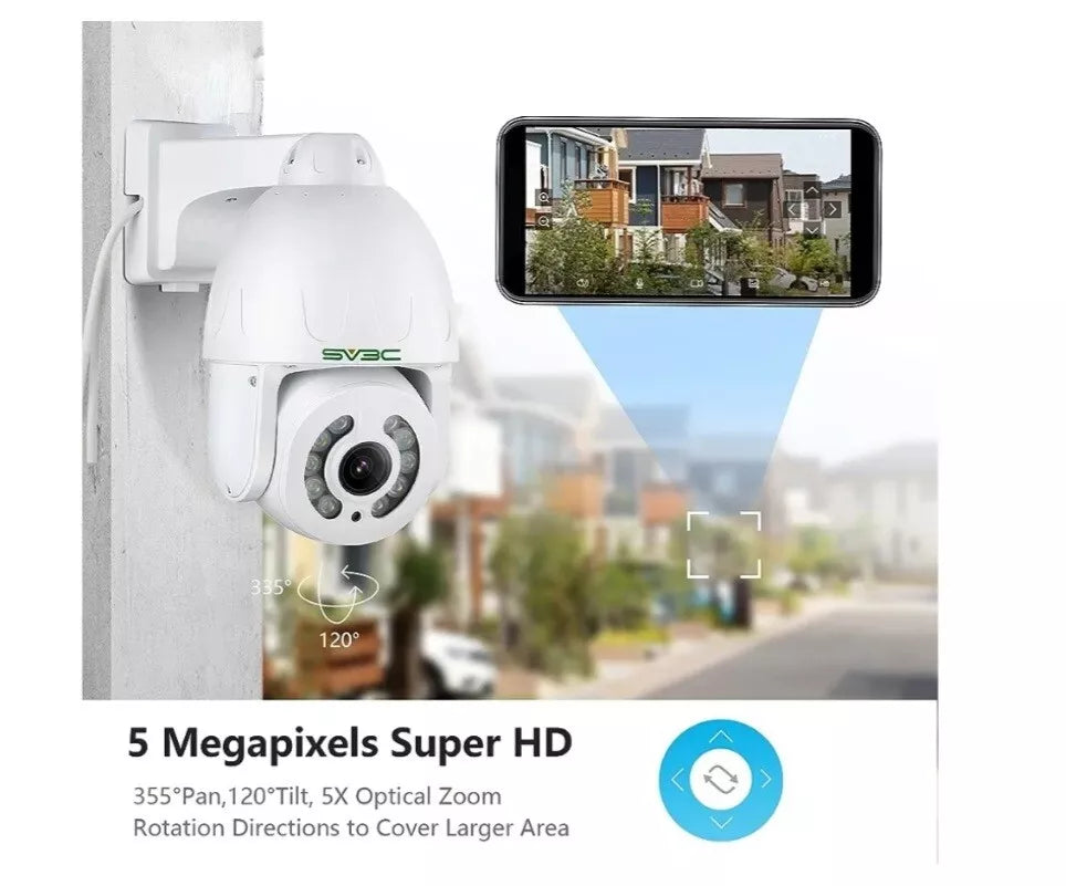 Cámara SV3C 5 MP WiFi PTZ para exteriores,SV3C 5(USADA).