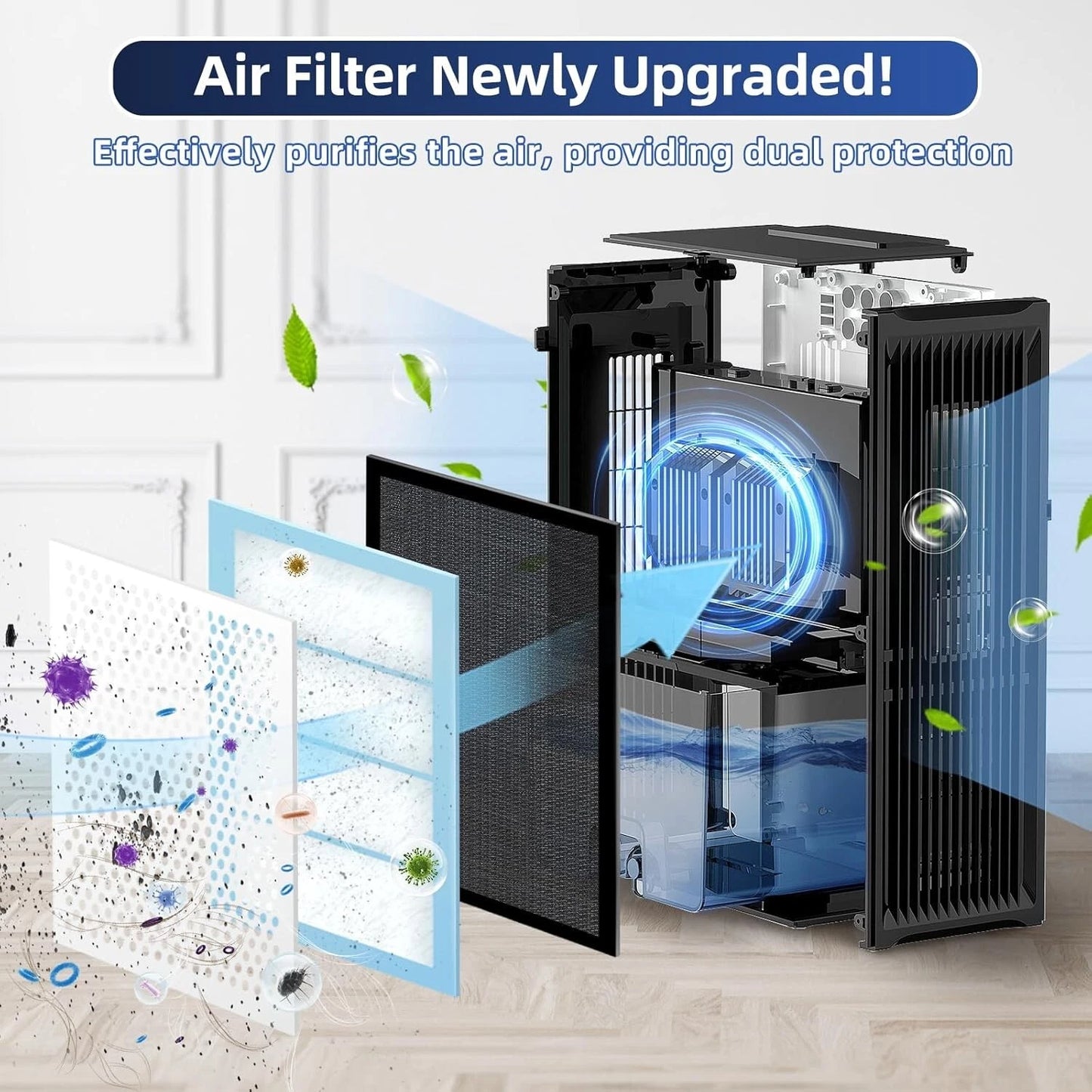 Deshumidificador Smpasski, 98 Oz, para el hogar (1000 pies cuadrados).